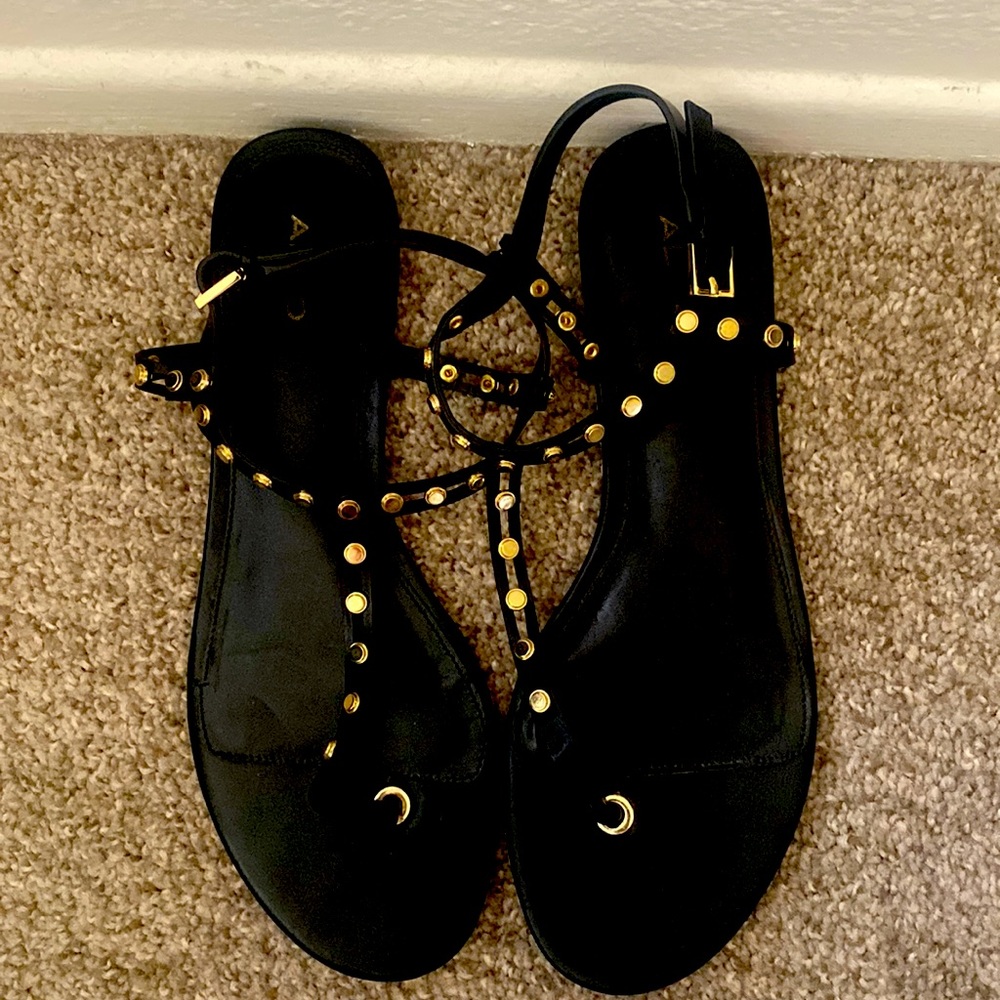 Aldo Starla black gold studded sandal